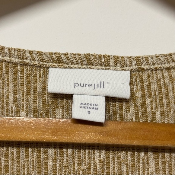 Pure Jill Linen Blend Knit Cardigan One Button Jacket Curry Beige S - Picture 3 of 4